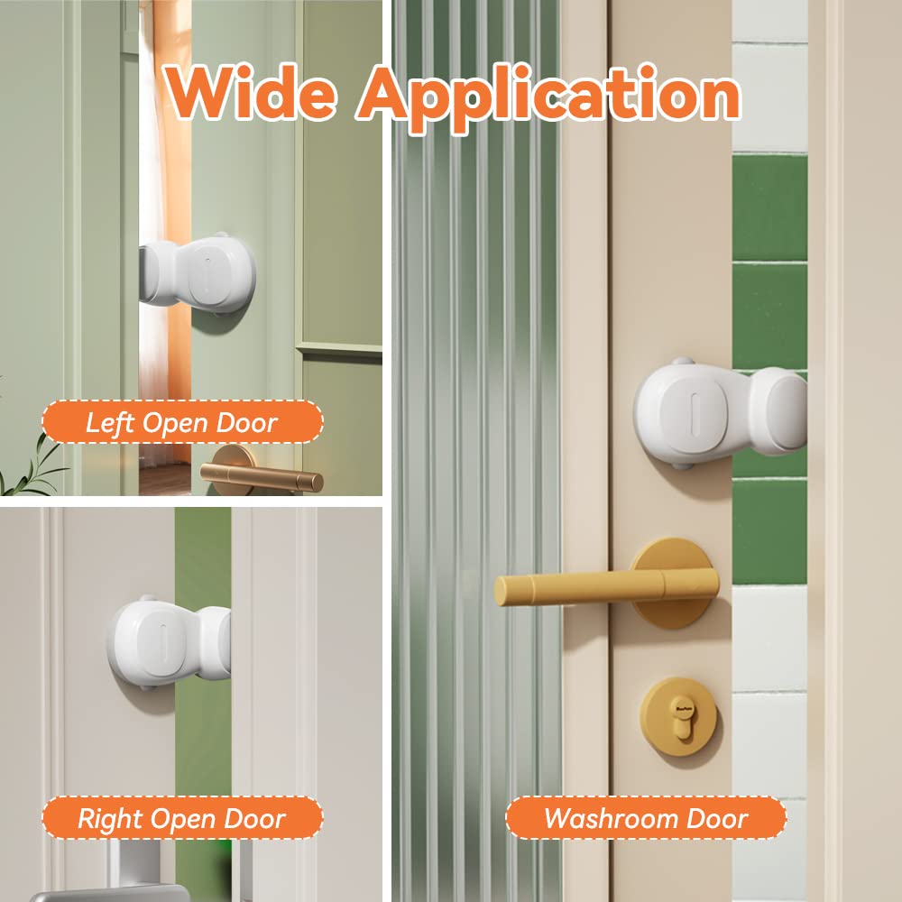 No-Drill Automatic Baby Proofing Door Stopper - 2 Pack Finger Safety Guard for Kids & Toddlers