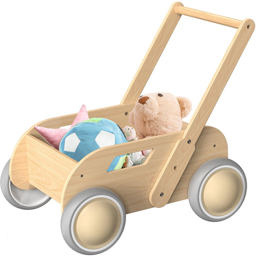 Wooden Baby Push Walker, Natural Wood Color