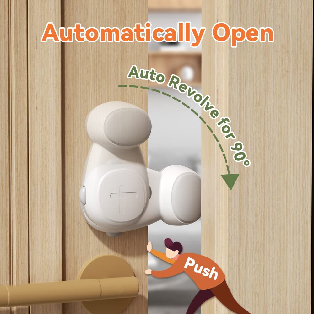 No-Drill Automatic Baby Proofing Door Stopper - 2 Pack Finger Safety Guard for Kids & Toddlers