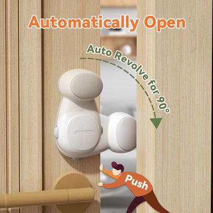 No-Drill Automatic Baby Proofing Door Stopper - 2 Pack Finger Safety Guard for Kids & Toddlers