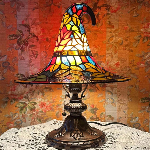 🔥Exclusive Limited Item 👍🔥50%OFF♠️Witch Hat Night Light & Stained Glass Witch Hat Lamp🎁