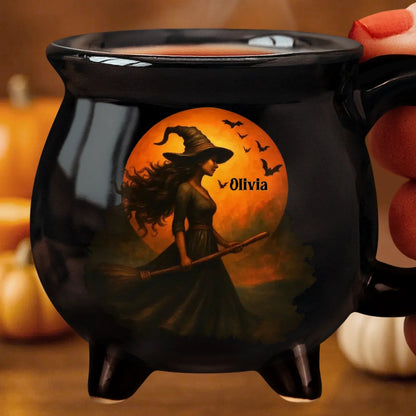 🔥HOT SALE🔥Custom Witch Cauldron Coffee Mug - Personalized Halloween Witchy Gifts For Besties, Sisters, BFF, Family, Yourself - Witching You A Wicked Brew
