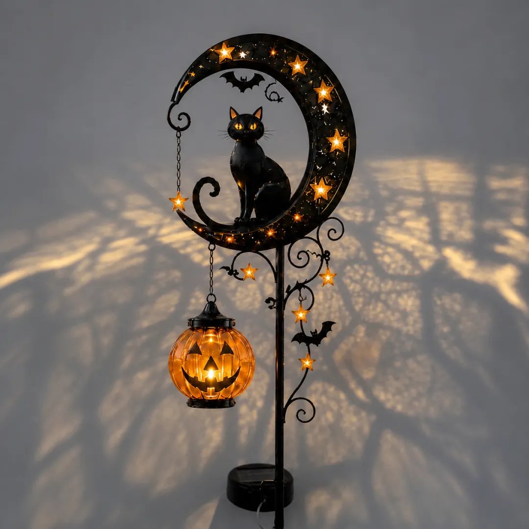 🎃Halloween Early Bird Special Sale 49% OFF-Pumpkin Moon Garden Stake Light🔥