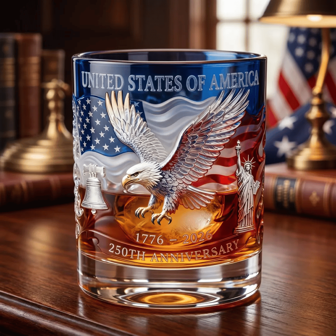 🦅 USA 250th Anniversary Commemorative Glass (1776–2026)