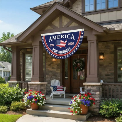 🇺🇸🗽USA 250th Anniversary Flag Half Round Banner🦅