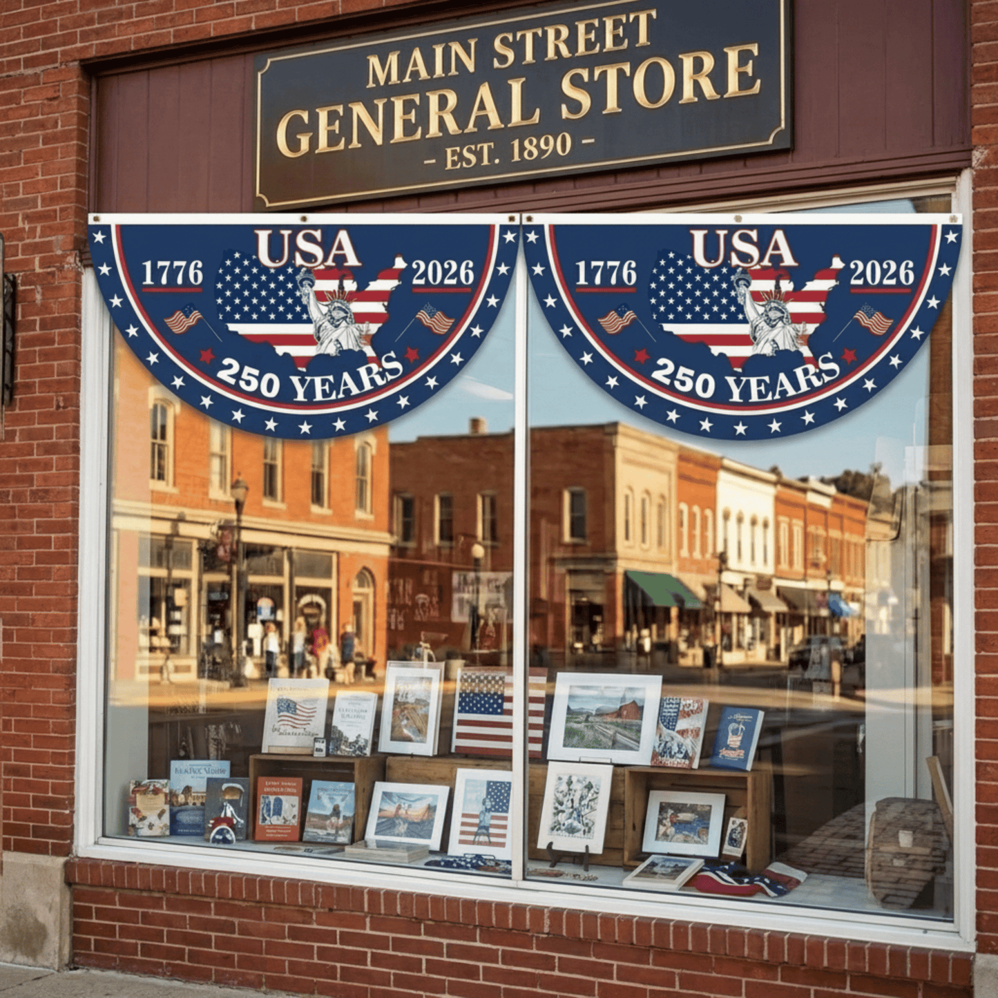 🎇 1776-2026 USA 250th Patriotic Outdoor Half Round Banner 🎊
