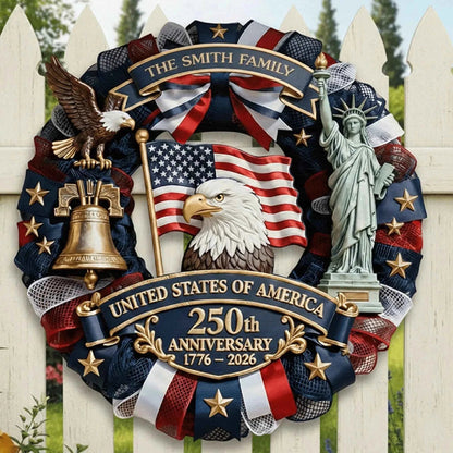 🎁 Custom Wood Sign | America 250th Anniversary Family Gift
