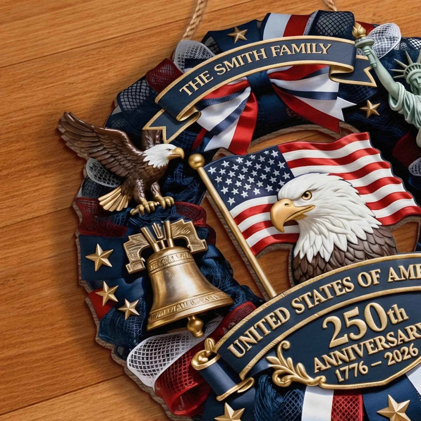 🎁 Custom Wood Sign | America 250th Anniversary Family Gift