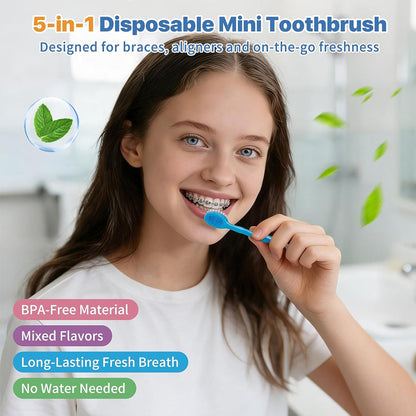 Portable 5-in-1 Toothbrush 16 Pack