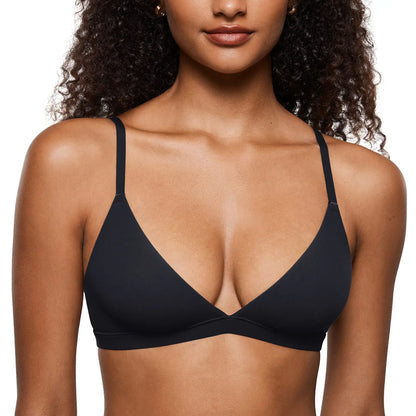 INLYRIC Triangle Bralette – Unlined Plunge Seamless Bra, No Underwire-A0020