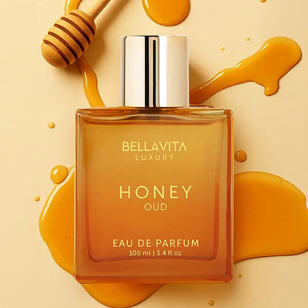BellaVita Honey Oud Eau De Parfum 100ML | Unisex Luxury Perfume | Sweet Honey & Smoky Oud | Long-Lasting Vegan Fragrance
