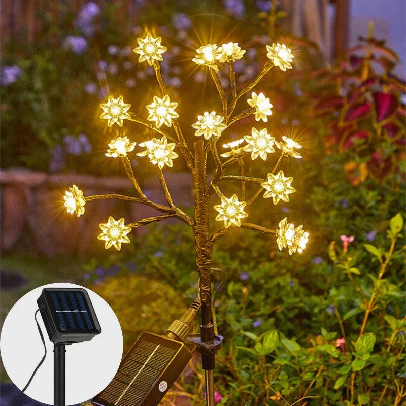 ⚡Outdoor Waterproof Cherry Blossom  Multicolor Solar Garden Lights🌸