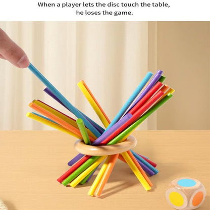 🔥Wooden Stick Game, Colorful Educational Toy for Cognitive Development & Focus Training, Includes Mixed Colors Sticks and one-level Puzzle