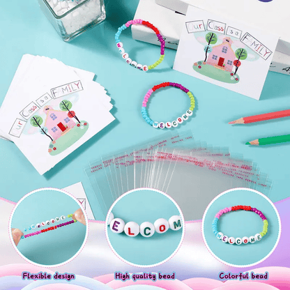 🎒Back to School Friendship Bracelets Set🧒 -Include Our Class Is a Family Greeting Card and  Bracelet with Bags Gift