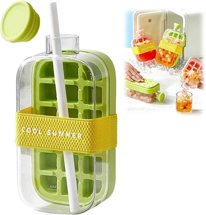 Water Bottle with Ice Tray 2-in-1