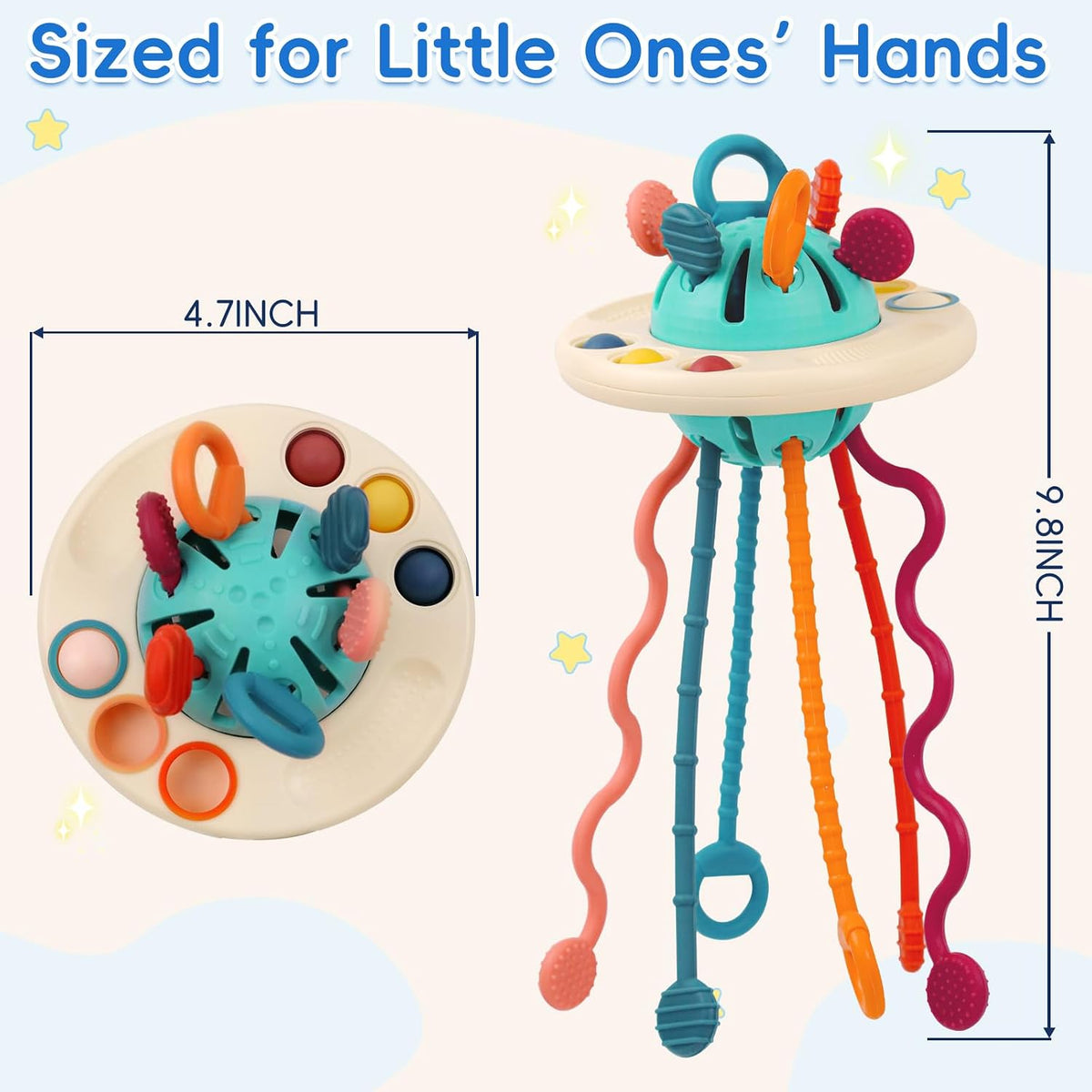 Montessori Pull String Sensory UFO Toy for Children 18 Months+