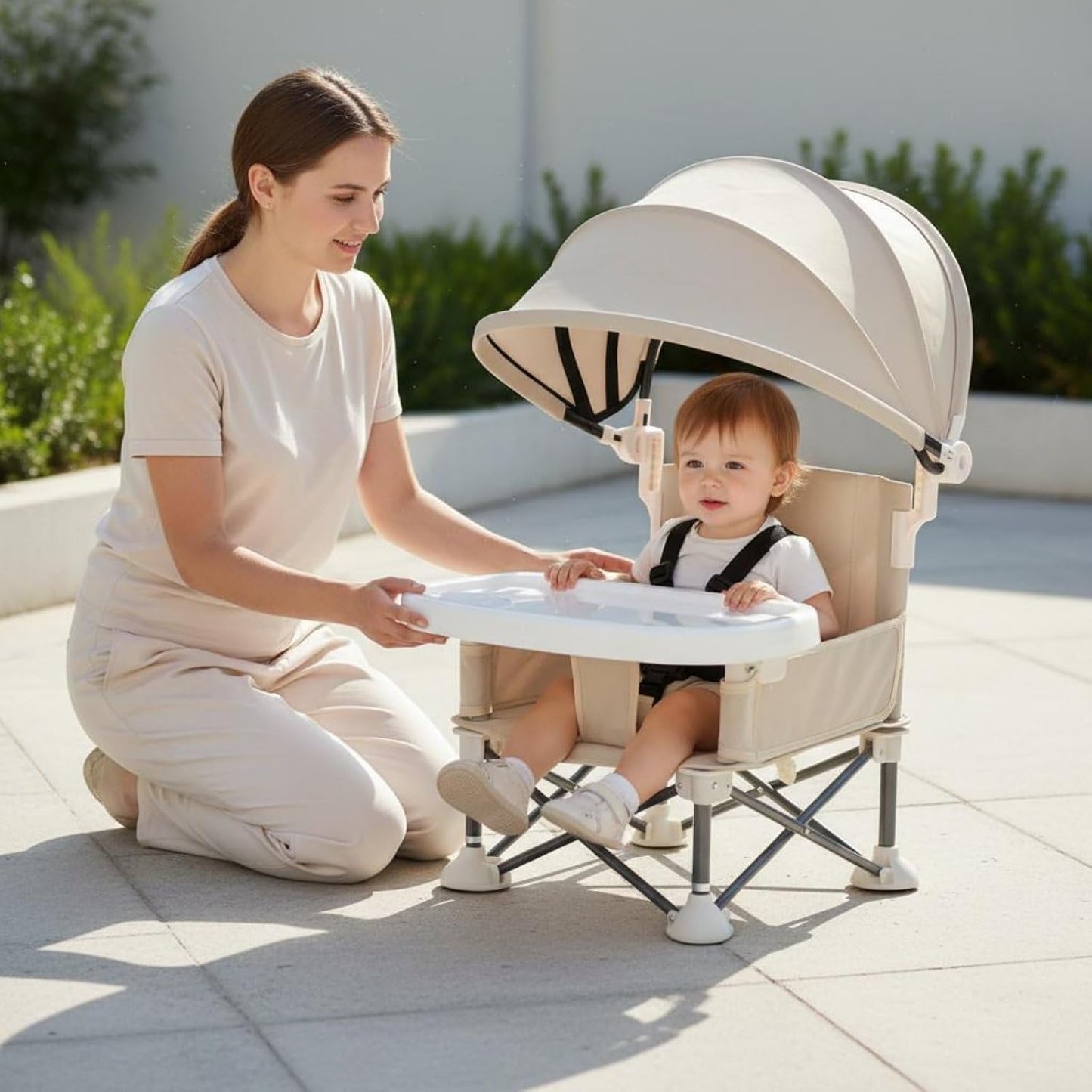 ✈️ Portable Baby High Chair with Safety Harness | Fold, Carry & Feed Anywhere