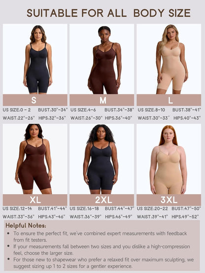 Women's Bathroom-Friendly Shapewear Bodysuit | Tummy Control & Butt Lift - A0033