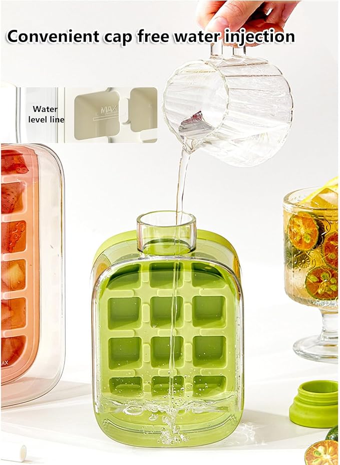 Water Bottle with Ice Tray 2-in-1