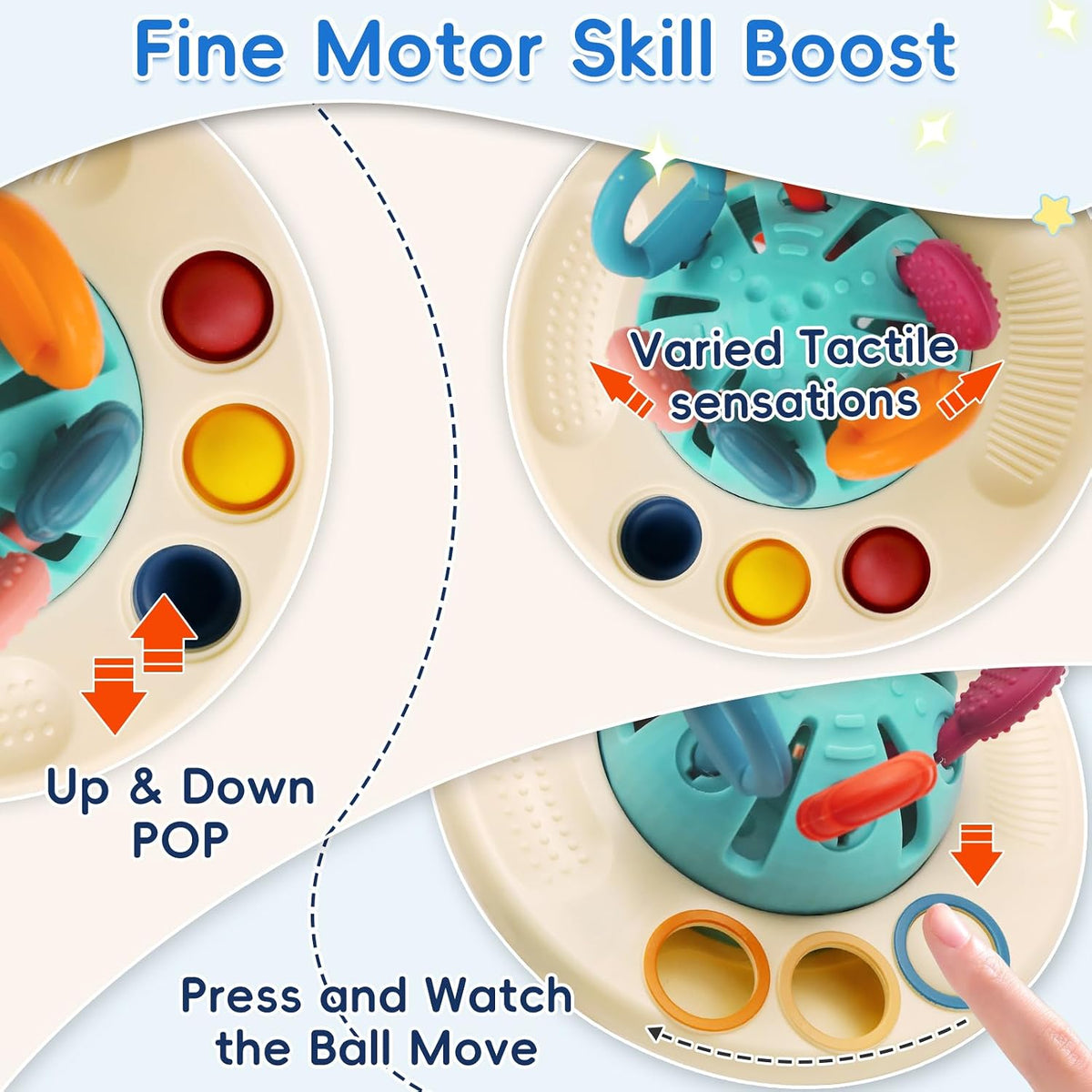 Montessori Pull String Sensory UFO Toy for Children 18 Months+