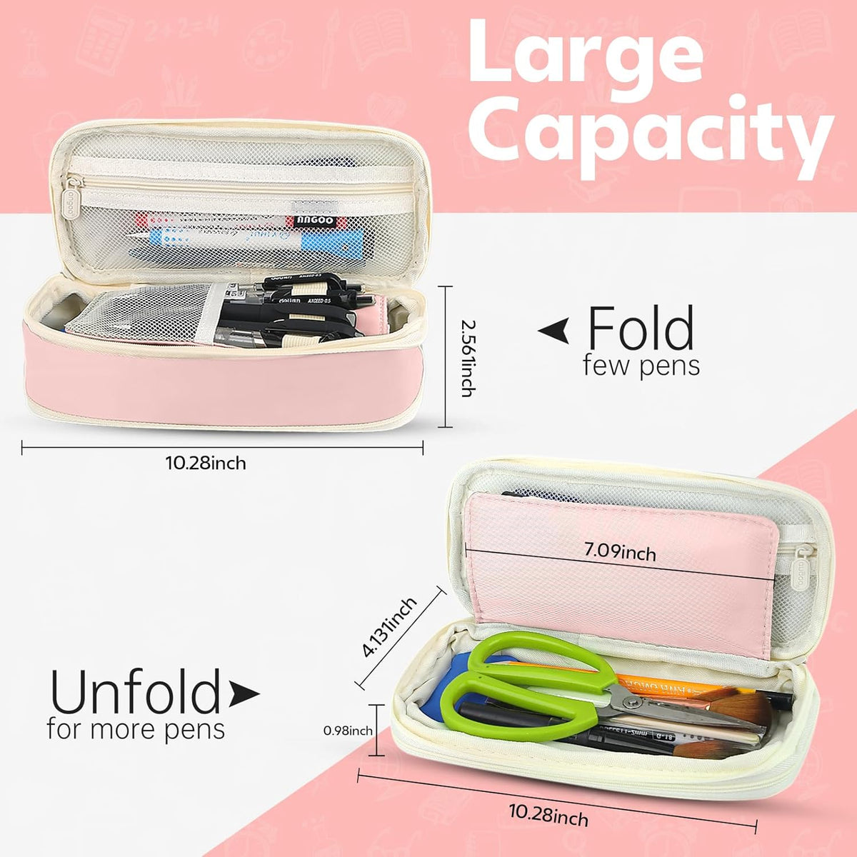 Large Capacity Double-Layer Macaron Stationery Box