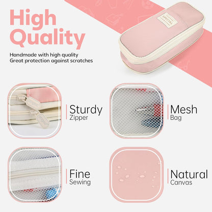 Large Capacity Double-Layer Macaron Stationery Box