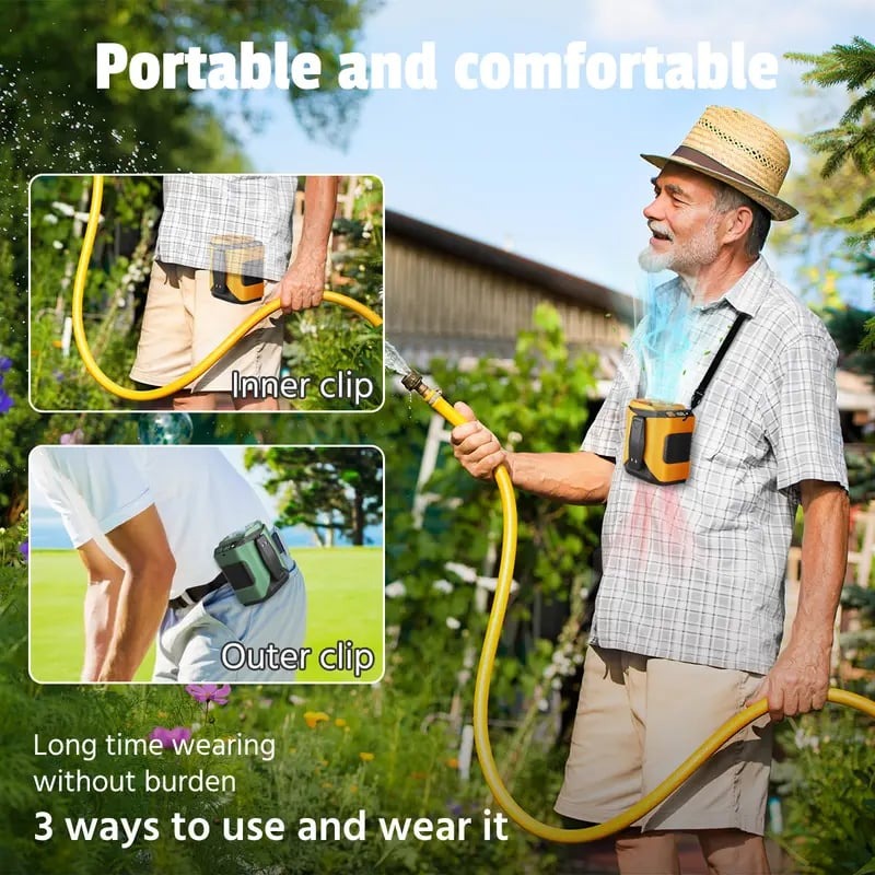 🔥2026 Summer Hot Sales!!!⏰Hands-Free Waist Portable Fan 💨 | 6000mAh Battery Power Bank 🔋 | 100 Speeds Airflow 🌬️ | LED Light 🔦 | Belt Clip Cooling Fan for Outdoor, Jobsite & Travel 🌞