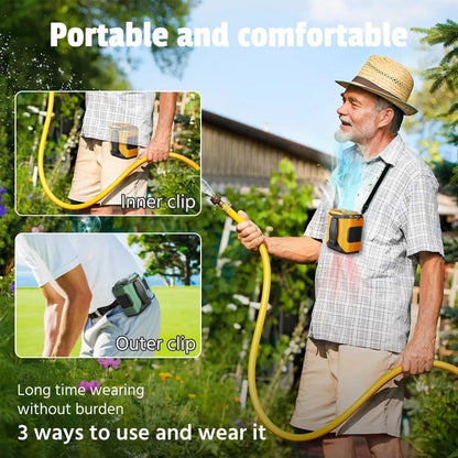 🔥2026 Summer Hot Sales!!!⏰Hands-Free Waist Portable Fan 💨 | 6000mAh Battery Power Bank 🔋 | 100 Speeds Airflow 🌬️ | LED Light 🔦 | Belt Clip Cooling Fan for Outdoor, Jobsite & Travel 🌞