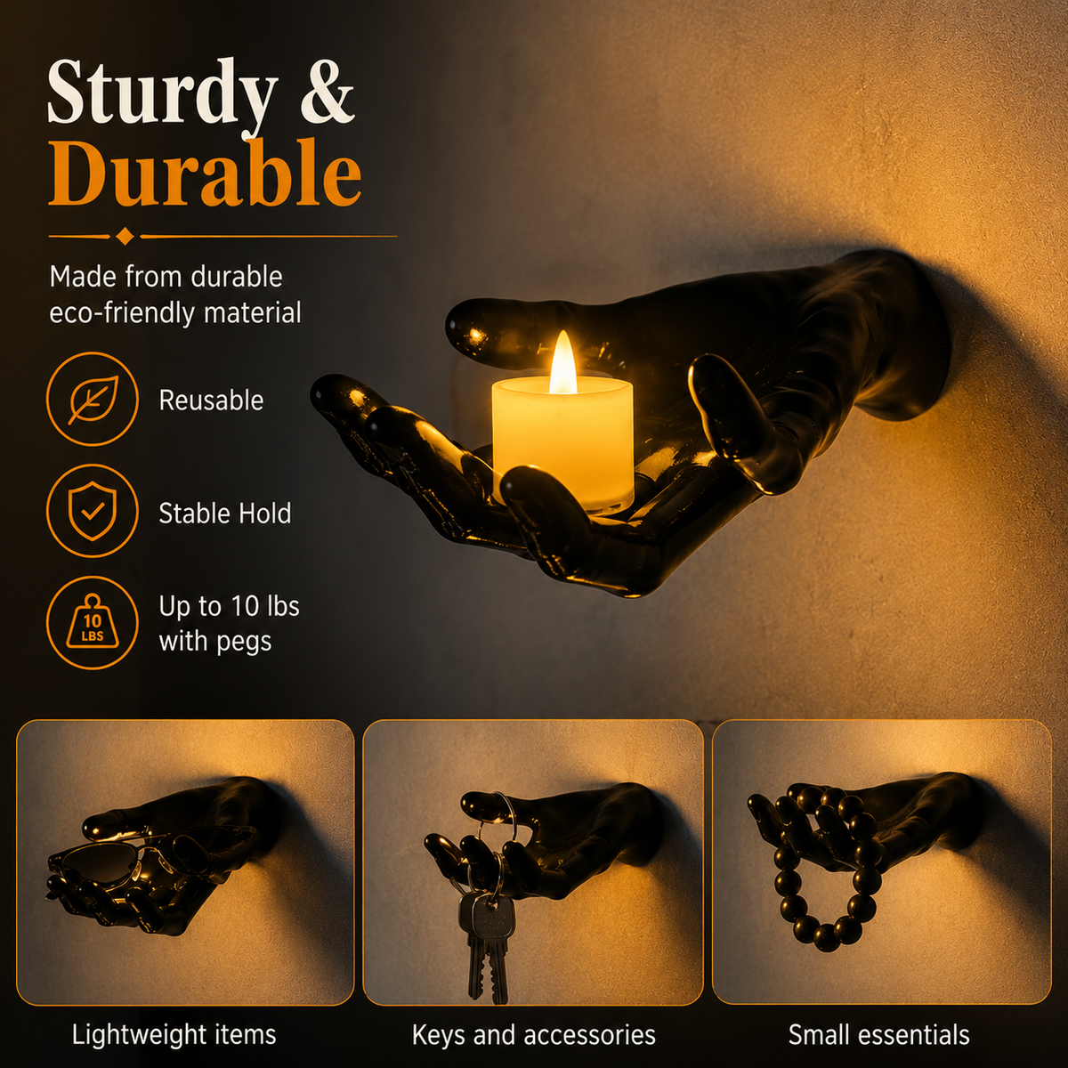 🥳3-Pack Light-Up Creepy Halloween Hands Wall Décor