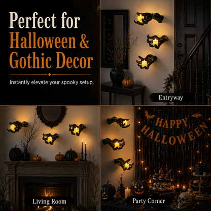 🥳3-Pack Light-Up Creepy Halloween Hands Wall Décor