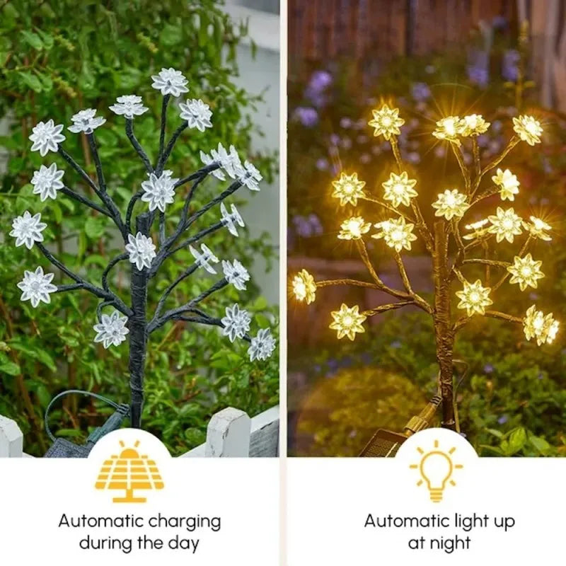 ⚡Outdoor Waterproof Cherry Blossom  Multicolor Solar Garden Lights🌸