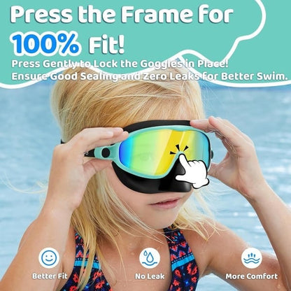 🏊‍♀️Summer Sale is ON! Up to 60% OFF🔥-HD children's large frame waterproof and anti-fog swimming goggles
