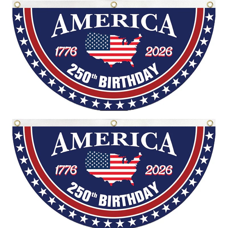 🗽USA 250th Anniversary Flag Half Round Banner🦅