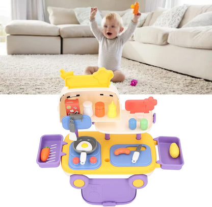 Interactive Kitchen Toy Set for Toddlers, Colorful Playset with Simulate Sounds, Educational, Interactive, for Children