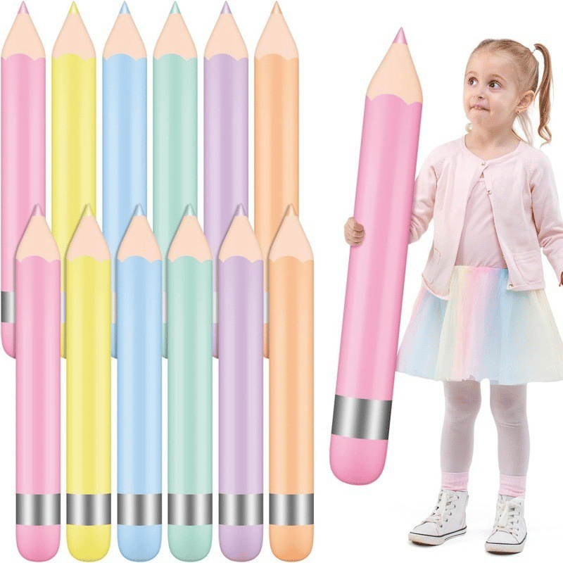 Multicolor PVC Giant Inflatable Pencil Balloon🎈- For Back to School Classroom Welcome & First Day Party Supplies🎒