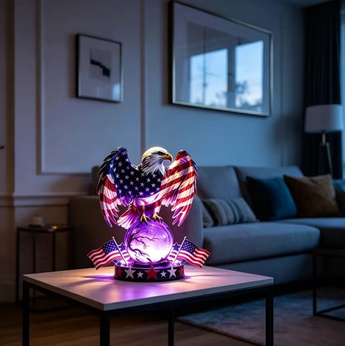 🇺🇸 Freedom Eagle Patriotic LED Table Lamp – American Pride Decor