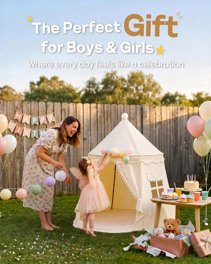 Play Tent with Carry Bag, Portable Cream Game Tent for Kids