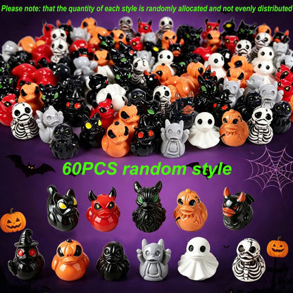 Mini Devil Ghost Skull Resin Ducks – Cute Spooky Halloween & Christmas Desktop Decor