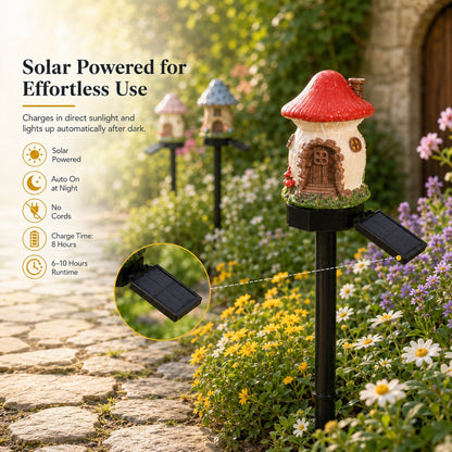 🔥Summer Sale is ON! Up to 60% OFF - Solar Fairy-Tale Mushroom Cottage Garden Light