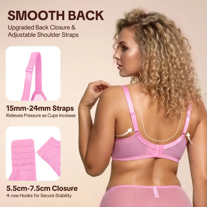 HSIA Mermaid Scales Unlined Minimizer Bra – Full Coverage Support for Fuller Busts-A0014