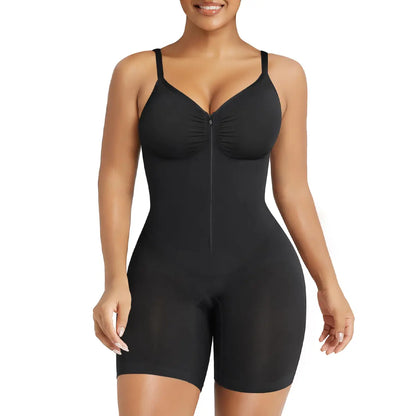 SHAPERX Tummy Control Bodysuit for Women – Zip-Up Shaping Bodysuit with Breathable Mesh-A0032