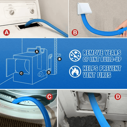 🔥Prevent Dryer Fires! Dryer Vent Lint Cleaner Kit | Universal Stretch Vacuum Attachment