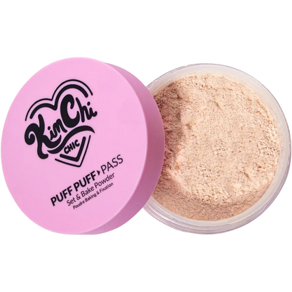 KimChi Chic Puff Puff Pass Set & Bake Powder 24g | Rice Powder & Vitamin-E | Lightweight Translucent Setting Powder | 10 Shades