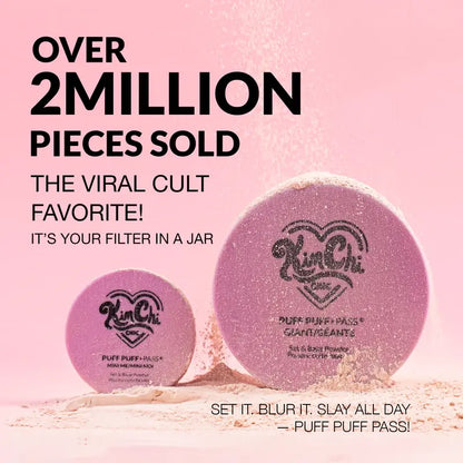 KimChi Chic Puff Puff Pass Set & Bake Powder 24g | Rice Powder & Vitamin-E | Lightweight Translucent Setting Powder | 10 Shades