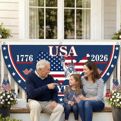 🎇 1776-2026 USA 250th Patriotic Outdoor Half Round Banner 🎊