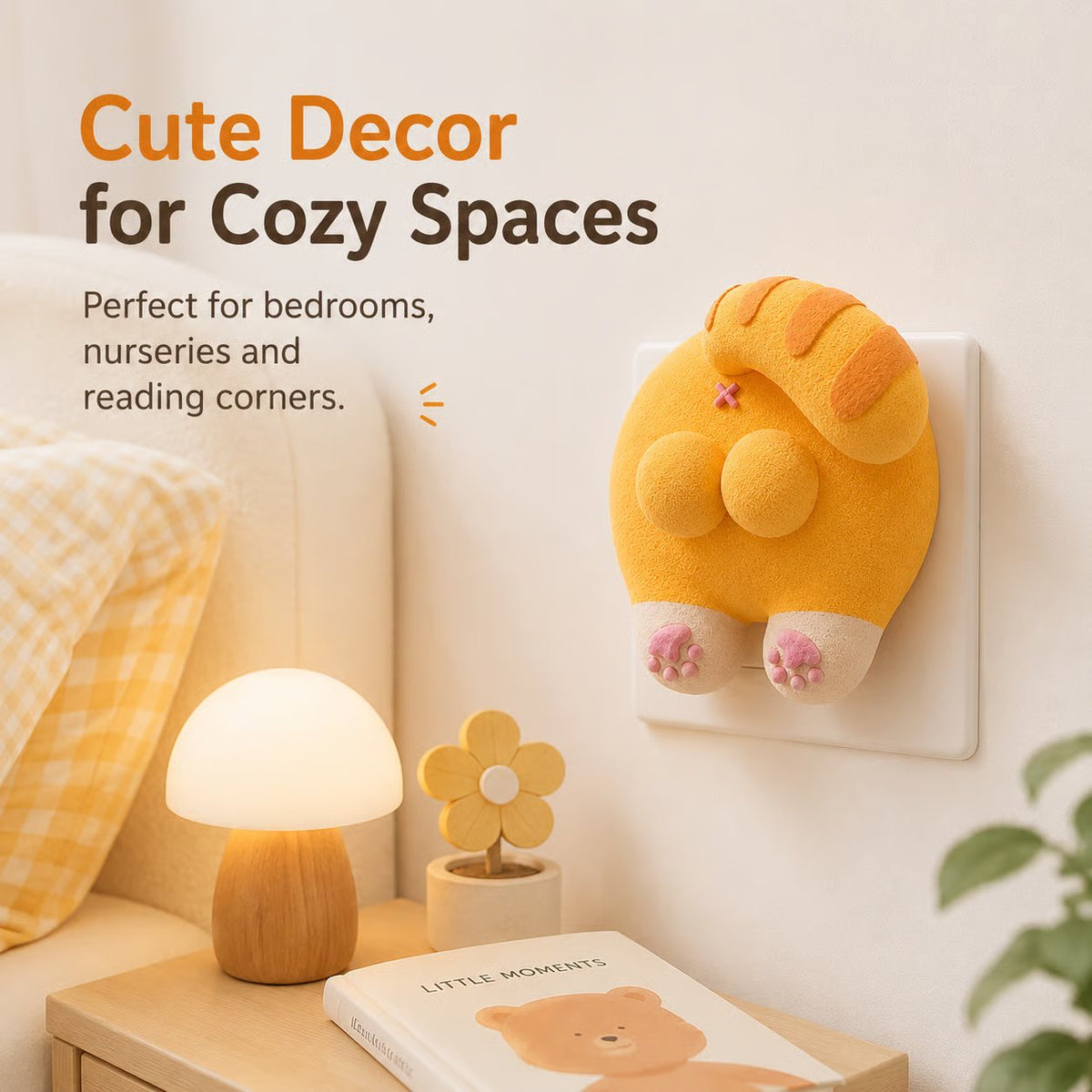 🎉🐱 Funny Cat Butt Light Switch Cover — Press for a Purr-fect Glow! 💡