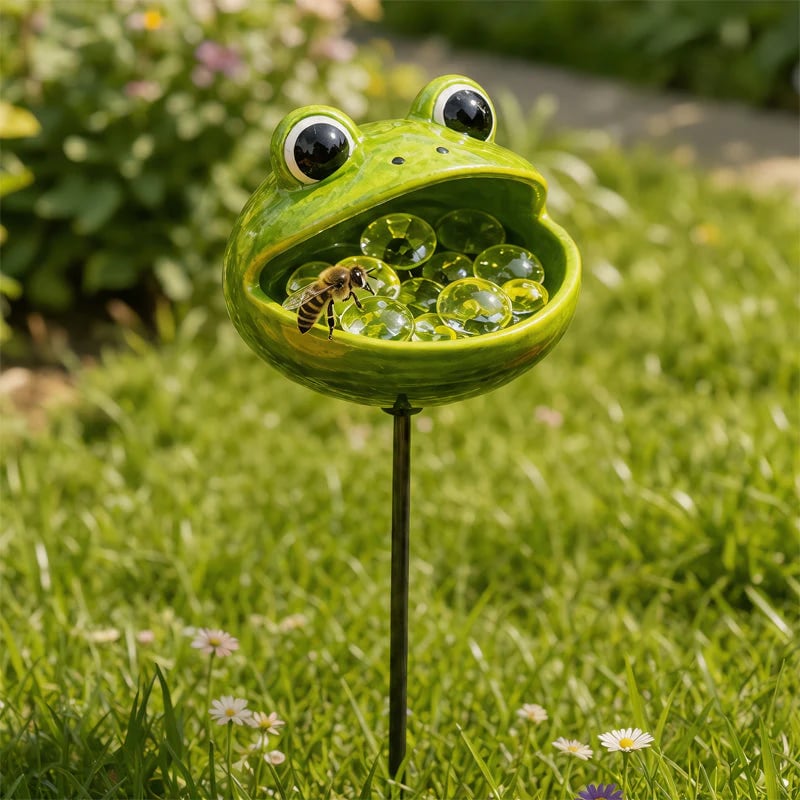 🌸🐝 Help Pollinators Thrive! | Frog, Snail & Ladybug Water Bowl Decor🐸🐌🐞