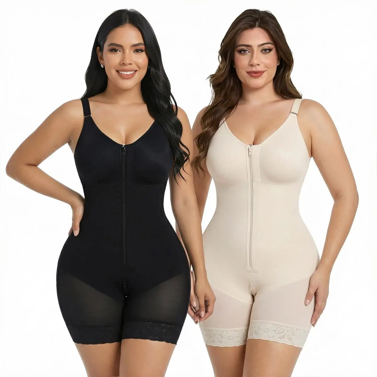 YIANNA Fajas Colombianas Full Body Shaper – Tummy Control Butt Lifter with Zipper Crotch-A0015