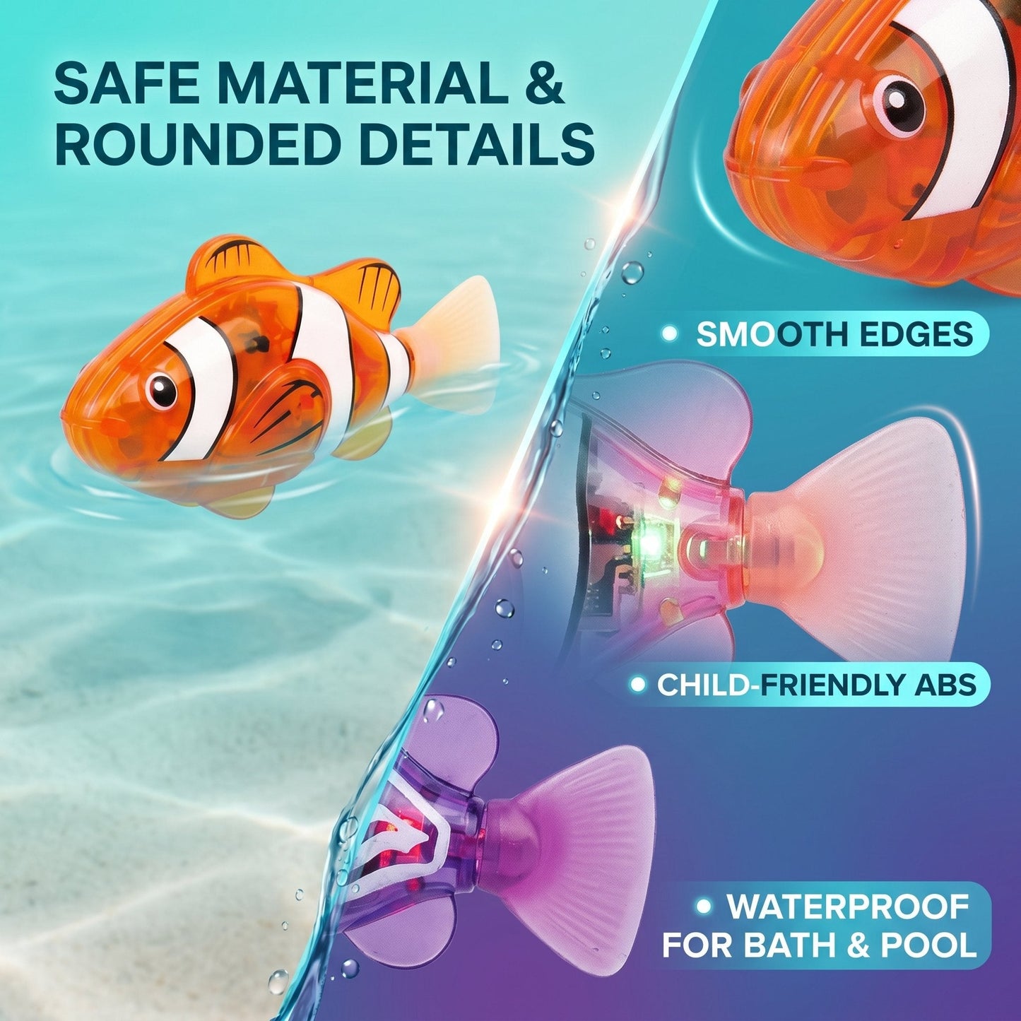 🔥🔥🛁✨Electronic Pet Fish Bath Toy | LED Light Up | Auto-Swimming Bath Toy🐠💦