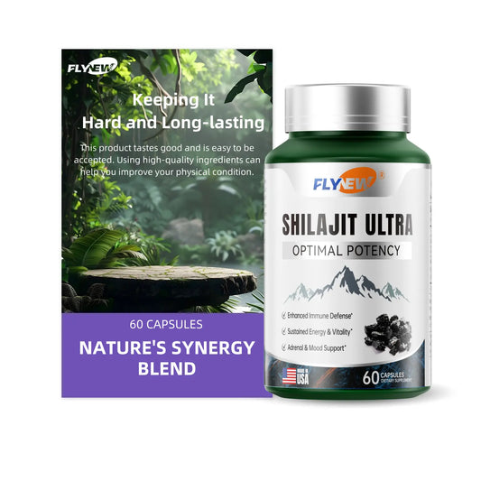 FLYNEW Shilajit Capsules – Pure Himalayan Resin with 85+ Trace Minerals -A0031